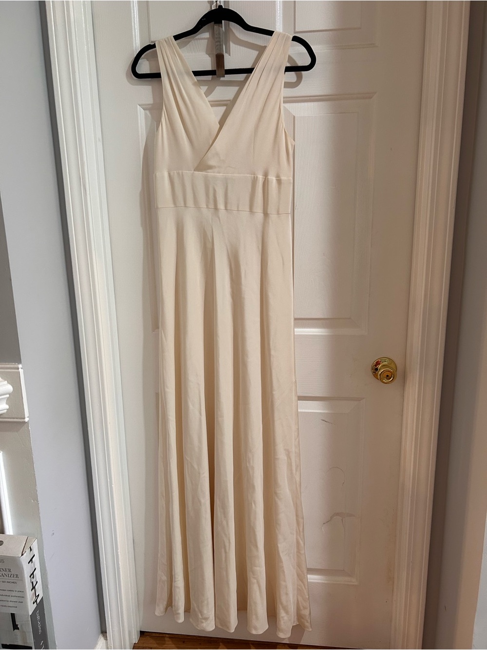 J. Crew Cream V-Neck Sleeveless Maxi Dress- Sophia Dress in Silk Chifgon